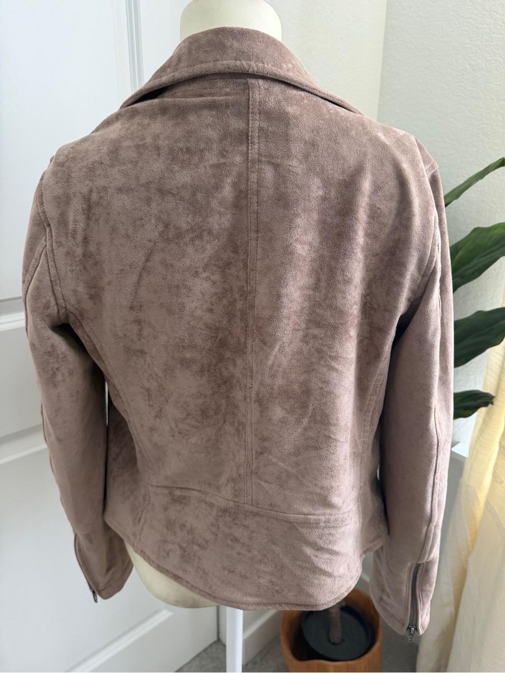 BLANKNYC Faux Suede Moto Jacket Mushroom Small - Picture 6 of 8